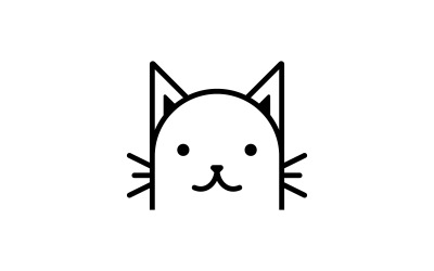 Sevimli kedi kafası karikatür logosu kedi kafası Kedi bakımı ile ilgili ürünler için iyi V1