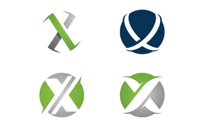 X 字母徽标模板。矢量图。 V10