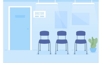 Židle v přijímací místnosti lékaře kancelář ploché barevné vektorové ilustrace