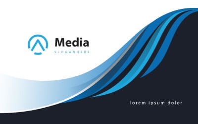 business card in blue color PSD