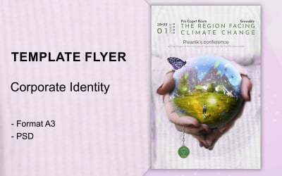 Climate change Template Flyer A3 Сorporate Identity