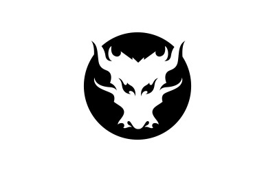 Dragon Head logo şablonu. Vektör çizim. V10