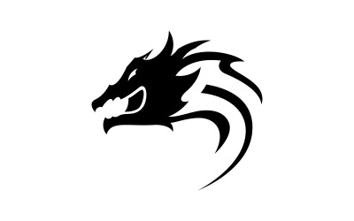 Dragon Head logo şablonu. Vektör çizim. V4