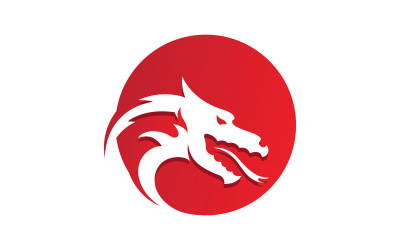 Dragon Head logo şablonu. Vektör çizim. V5