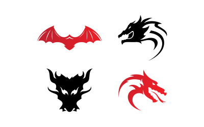 Dragon Head logo şablonu. Vektör çizim. V7