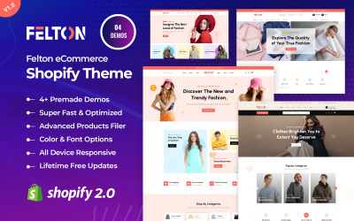 Felton - Tema Shopify per l&amp;#39;e-commerce di moda