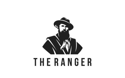 Logotipo gráfico del guardabosques del vaquero