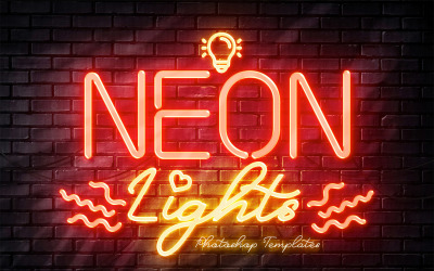 Neonlichten Photoshop-sjablonen