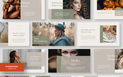 Niyu - Minimalistisk Multipurpose Business PowerPoint-mall