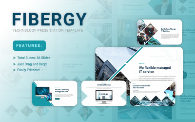 Fibergy - Google Slides-Vorlage für Technologiepräsentationen