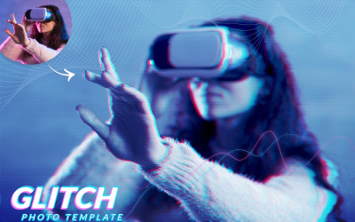 Glitch Effect Photoshop Template