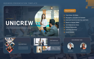 Unicrew – бізнес-багатоцільовий шаблон презентації PowerPoint