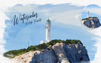 Watercolor Photo Template