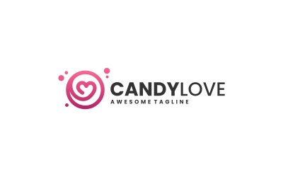 Candy Love Line Art Logo-Stil