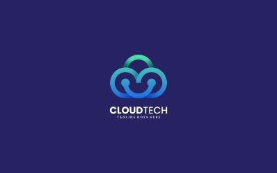 Cloud Tech Line Gradient Logotyp