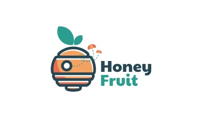 Estilo de logotipo simple de fruta de miel