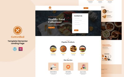 GetGrilled - Página de inicio de Elementor de servicios de restaurante
