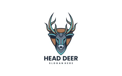 Head Deer Simple Mascot Logo