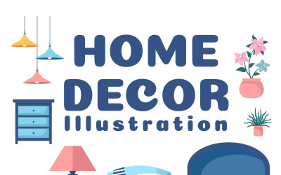 10 Illustrazione del soggiorno della decorazione domestica