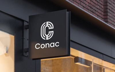C bokstaven Conac logotyp designmall
