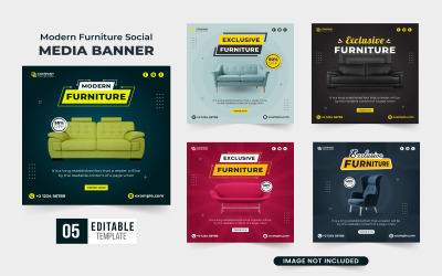 Lot de publications sur les réseaux sociaux de vente de meubles