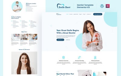 Smile Dent - Kit de plantillas Elementor de servicios listos para usar