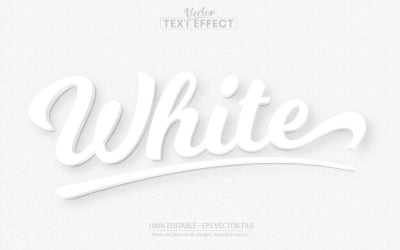 Blanc - Effet de texte modifiable, style de texte minimal et dessin animé, illustration graphique
