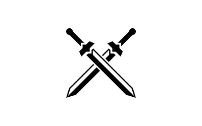 Cross Sword Logo template. Vector illustration. V9