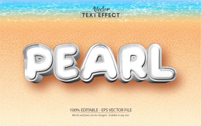 Pearl - bewerkbaar teksteffect, komische en cartoon-tekststijl, grafische illustratie