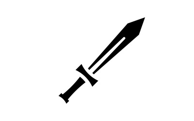 Szablon Logo krzyż miecz. Ilustracja wektorowa. V4