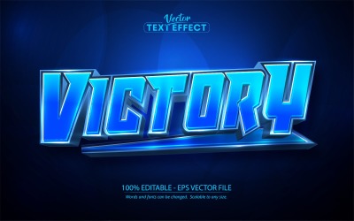 Victory – szerkeszthető szövegeffektus, esport és rajzfilm szövegstílus, grafikus illusztráció