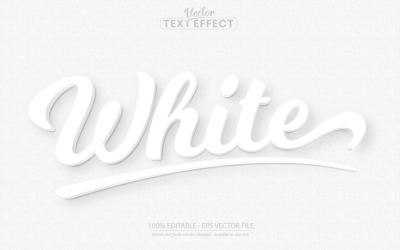 Weiß - Bearbeitbarer Texteffekt, Minimal- und Cartoon-Textstil, Grafikillustration