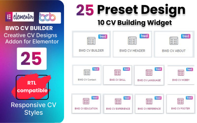 CV Builder WordPress-Plugin für Elementor Page Builder