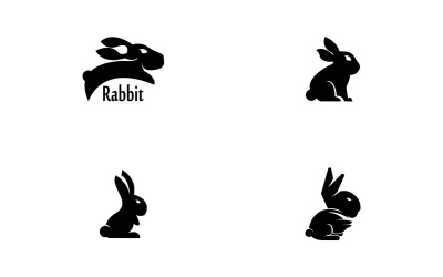 Modello di icona e simbolo di coniglio nero 20