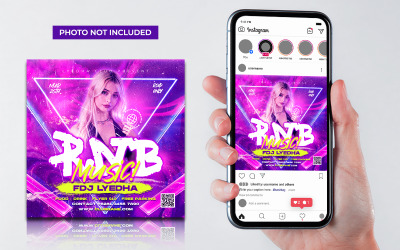 R&amp;amp;B Music Club Party Flyer Template Social Media Post