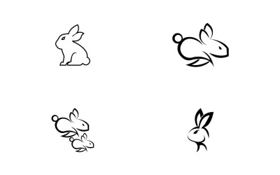 Svart kanin ikon och symbolmall 19