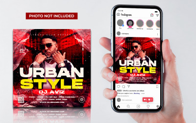 Urban Style Club Party Flyer Template Social Media Post