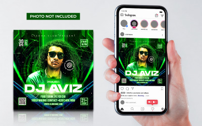 Volantino per feste Green Club Dj Post sui social media