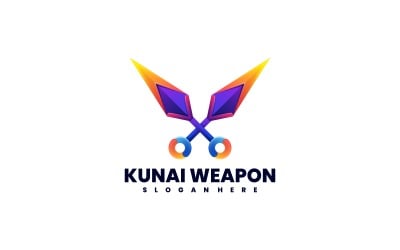 Buntes Logo mit Farbverlauf der Kunai-Waffe