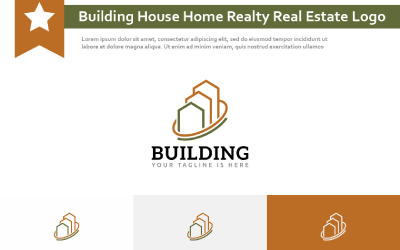 Construindo Casa Imobiliária Residencial Imobiliário Esboço Logo