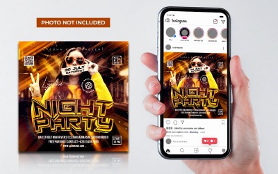 Giallo Night Club Dj Party Flyer Social Media