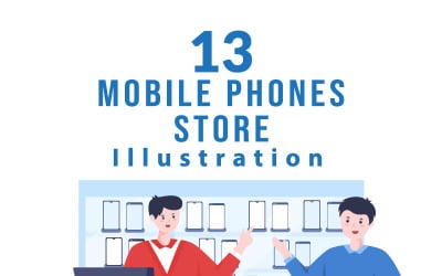 13 Illustration d&amp;#39;un magasin de téléphonie mobile