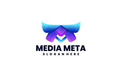 Letter Media Gradient Logo