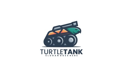 Logotipo de mascota simple de tanque de tortuga