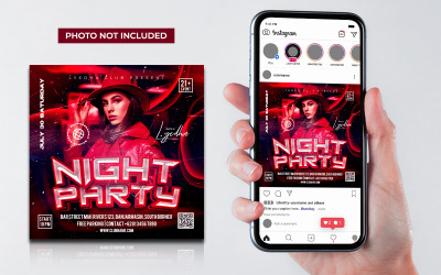 Red Black Night Club Dj Party Flyer Sociální média