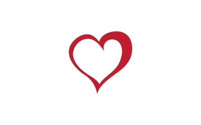 Simbolo e logo rosso cuore d&amp;#39;amore 1