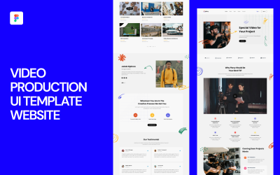 Site de modelo de interface do usuário de produção de vídeo