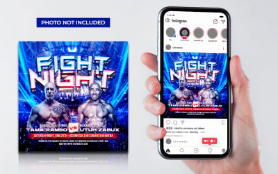 Sport Fight Night Flyer Sosyal Medya Mesajı