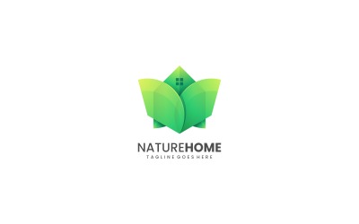 Stile logo gradiente casa natura