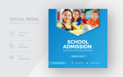Ammissione alla scuola Post sui social media per bambini